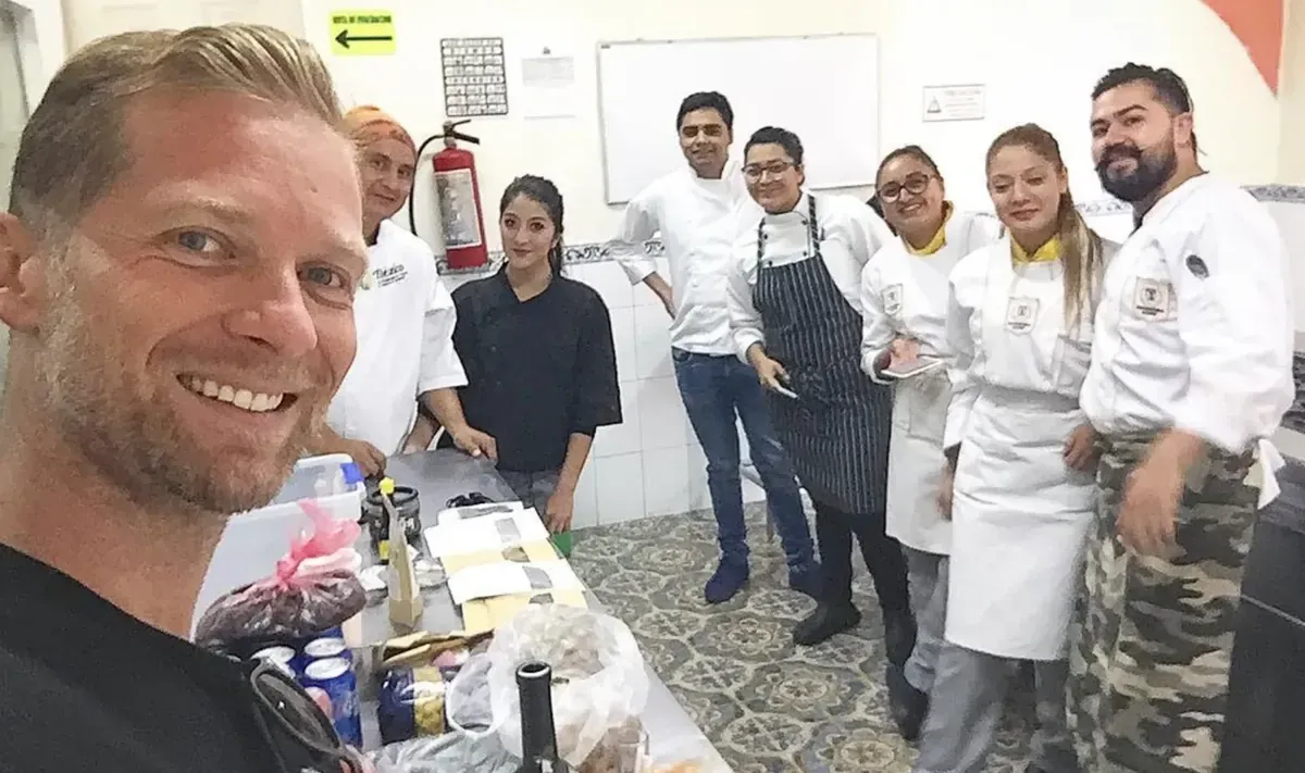 Josh with chefs