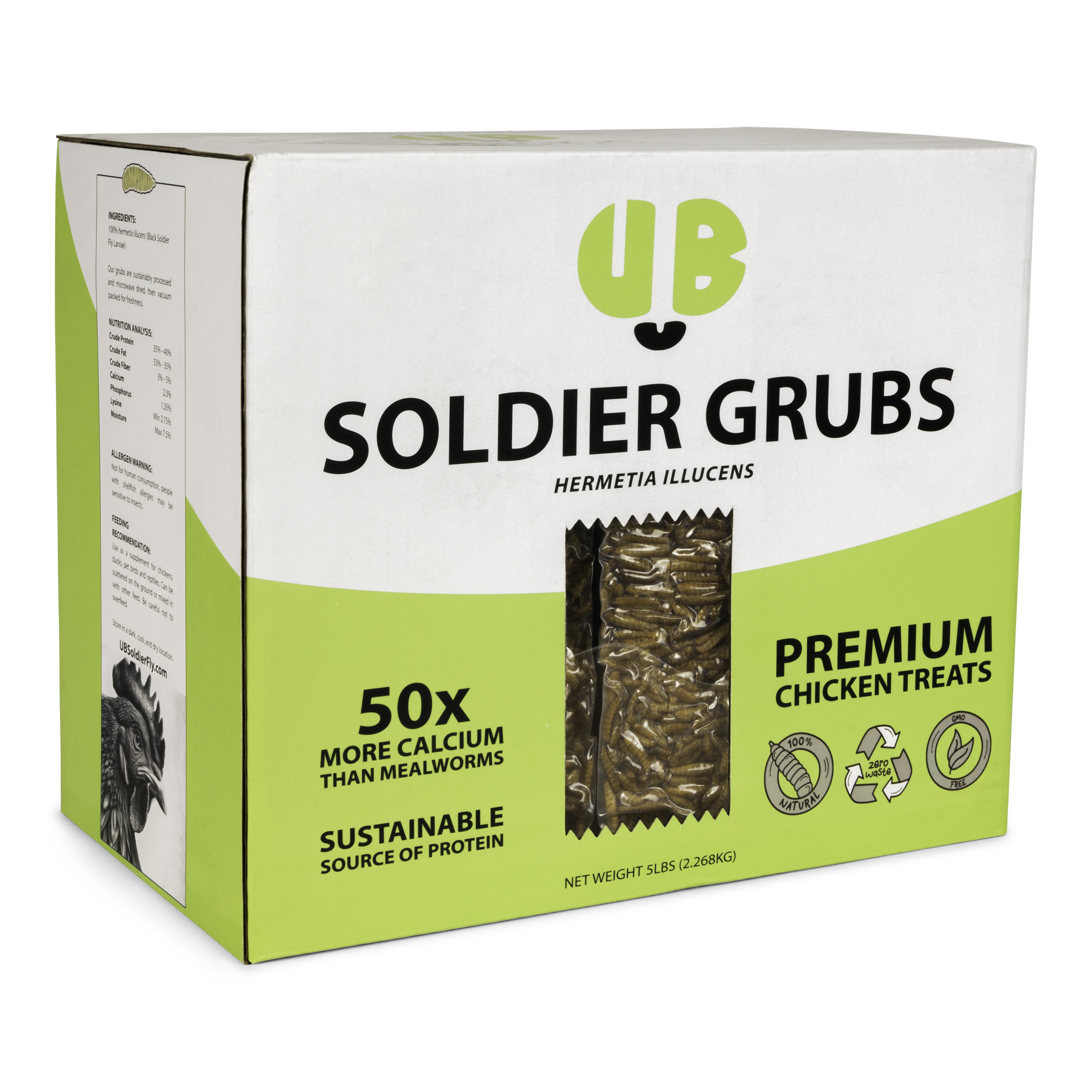 UB soldier grubs dry roasted black soldier fly larvae hermetia illucens chicken treats